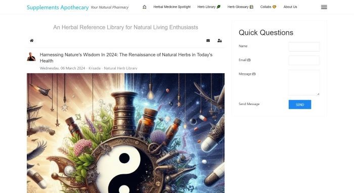 Supplements Apothecary Screenshot