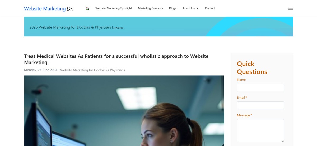 Website Marketing  Dr. Screenshot